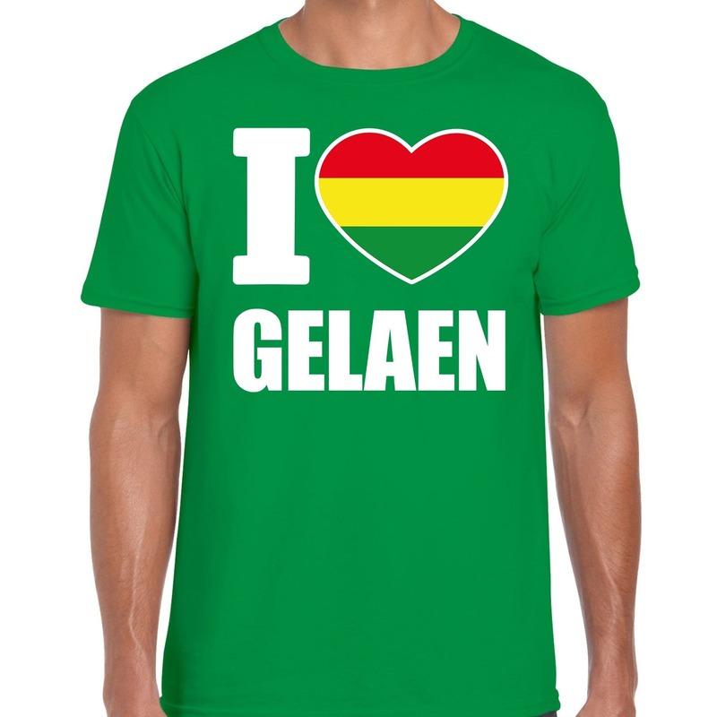 Carnaval I love Gelaen t-shirt groen voor heren