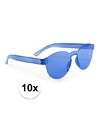 10x Blauwe verkleed zonnebrillen voor volwassenen