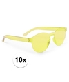 10x Gele verkleed zonnebril voor volwassenen