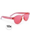 10x Rode verkleed zonnebrillen voor volwassenen