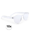 10x Transparante verkleed zonnebrillen voor volwassenen