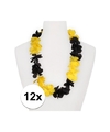 12x Hawaii slinger geel-zwart