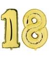 18 jaar gouden folie ballonnen 88 cm leeftijd-cijfer