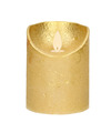 1x Gouden LED kaarsen-stompkaarsen met bewegende vlam 10 cm