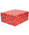 1x Inpakpapier-cadeaupapier rood met gekleurde stippen 200 x 70 cm op rol