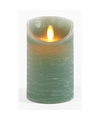 1x Jade groene LED kaarsen-stompkaarsen met bewegende vlam 12,5