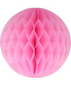 1x Papieren kerstballen roze 10 cm kerstversiering