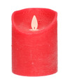 1x Rode LED kaarsen-stompkaarsen met bewegende vlam 10 cm