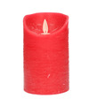 1x Rode LED kaarsen-stompkaarsen met bewegende vlam 12,5 cm