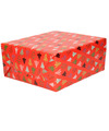 1x Rollen Kerst inpakpapier-cadeaupapier rood 2,5 x 0,7 meter