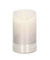 1x Zilver-witte LED kaarsen-stompkaarsen 12,5 cm