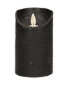 1x Zwarte LED kaarsen-stompkaarsen met bewegende vlam 12,5 cm