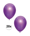 20x Paarse metallic ballonnen 30 cm