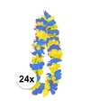 24x Blauw-gele hawaii slingers