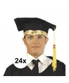 24x Luxe afstudeerhoedje-geslaagd hoedje met gouden details