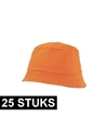 25x Oranje vissershoedjes-zonnehoedjes voor volwassenen