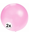 2x stuks grote ballonnen van 60 cm baby roze