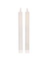 2x Witte LED kaarsen-dinerkaarsen 25,5 cm