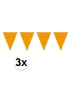 3 stuks Vlaggenlijnen-slingers XXL oranje 10 meter