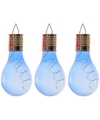 3x Buiten LED blauwe lampbolletjes solar verlichting 14 cm