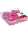 4x Maxi geurtheelichtjes cranberry-roze 8 branduren