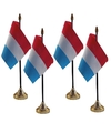 4x Nederland tafelvlaggetjes 10 x 15 cm met standaard