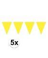 5 stuks Vlaggenlijnen-slingers XXL geel 10 meter