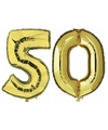 50 jaar gouden folie ballonnen 88 cm leeftijd-cijfer