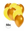 50x ballonnen 27 cm goud-gele versiering