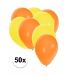 50x ballonnen 27 cm oranje-gele versiering