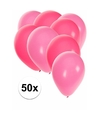 50x ballonnen 27 cm roze-lichtroze versiering