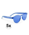 5x Blauwe verkleed zonnebrillen voor volwassenen