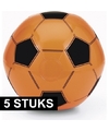 5x Opblaasbare oranje voetbal strandballen speelgoed