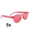 5x Rode verkleed zonnebrillen voor volwassenen