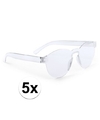 5x Transparante verkleed zonnebrillen voor volwassenen