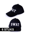 6x Politie SWAT baseball caps verkleedkleding voor volwassenen