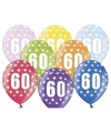 6x stuks Ballonnen 60 jaar thema met sterretjes
