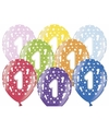 6x stuks verjaardag ballonnen 1 jaar thema met sterretjes