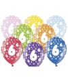 6x stuks verjaardag Ballonnen 6 jaar met sterretjes 30 cm