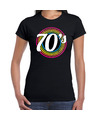 70s-seventies verkleed t-shirt zwart voor dames 70s, 80s party verkleed outfit