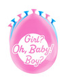8x stuks Gender reveal party ballonnen roze-blauw latex ca 30 cm