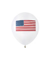 8x Witte ballonnen met Amerikaanse vlag-USA thema 23 cm
