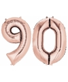 90 jaar rose gouden folie ballonnen 88 cm leeftijd-cijfer