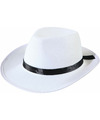 Al Capone gangster verkleed hoed wit met zwart
