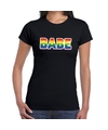 Babe gay pride t-shirt zwart voor dames