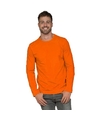 Basic stretch shirt lange mouwen-longsleeve oranje voor heren