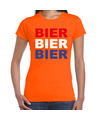 Bier t-shirt oranje voor dames Koningsdag-EK-WK shirts