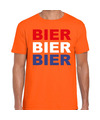Bier t-shirt oranje voor heren Koningsdag-EK-WK shirts
