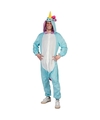Blauwe eenhoorn dieren onesie-kostuum voor heren