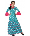 Blauwe Flamenco jurk voor meiden